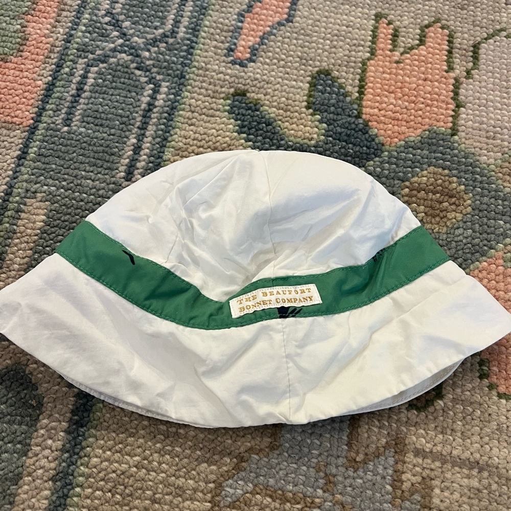 The Beaufort Bonnet Company White and Green Bucket Hat